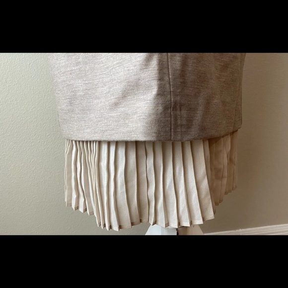 Max Mara Sheath Dress MAXMARA Stretch Wool Fitted Pleated Peek a Boo Hem 46 12 L - Picture 3 of 12